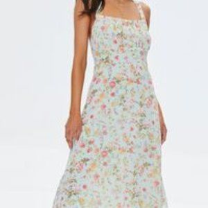 NWT Floral Print Crisscross Midi Dress Sz M